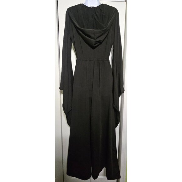 Women's Grim Reaper Halloween Costume Hooded Robe Dress Evil Demon Mask Spirit - Picture 4 of 10